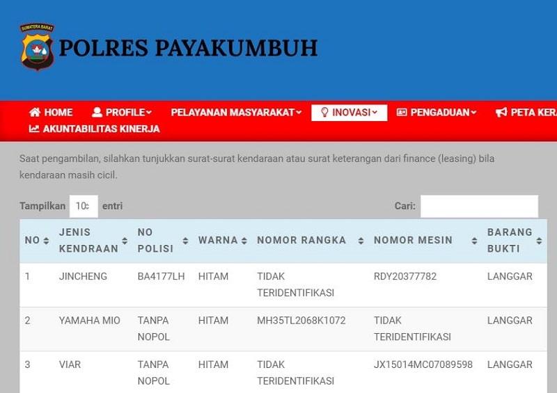 trik melacak motor hilang