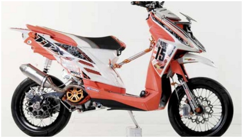 modifikasi motor X-Ride konsep supermoto