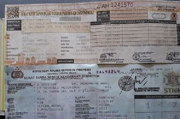 Ganti Plat Nomor Motor harus membawa STNK