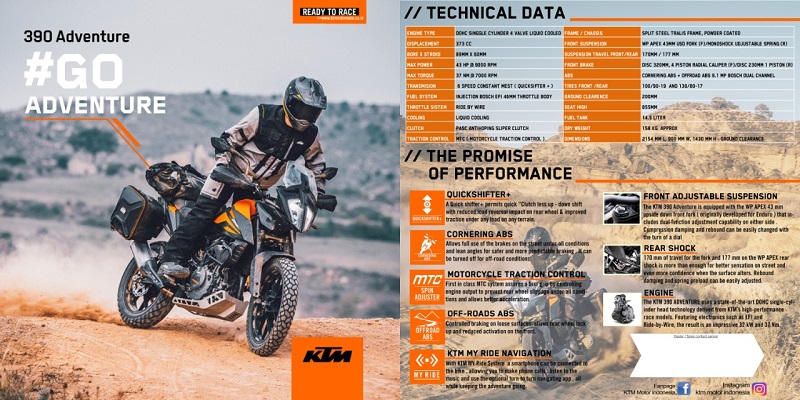 KTM 390 Adventure Rilis di Indonesia, Harga Rp 119 Juta Spesifikasi KTM 390 Adventure