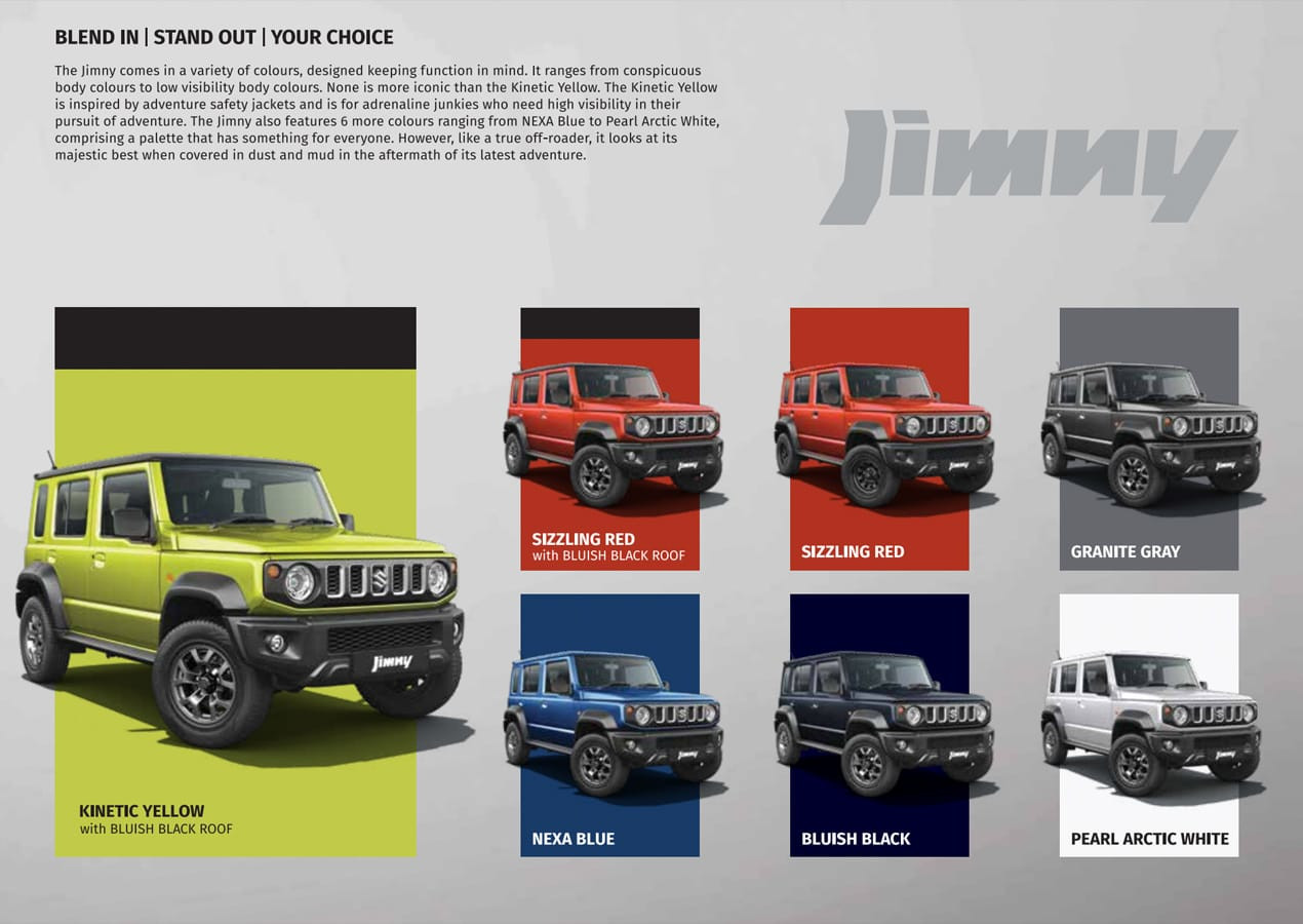 Jimny 5 pintu akan ada 8 pilihan warna termasuk Chivon Ivory Metallic