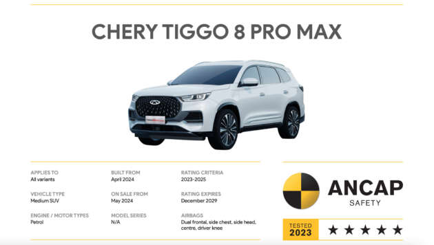 Chery Tiggo 8 Pro Max raih 5 bintang tes ANCAP