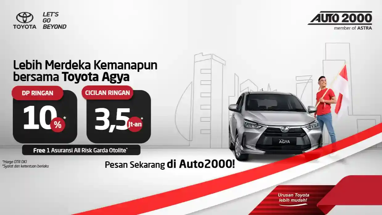 Promo Kemerdekaan Toyota Agya DP Cuma 10% Sampai 31 Agustus 2024 promo kemerdekaan Toyota Agya