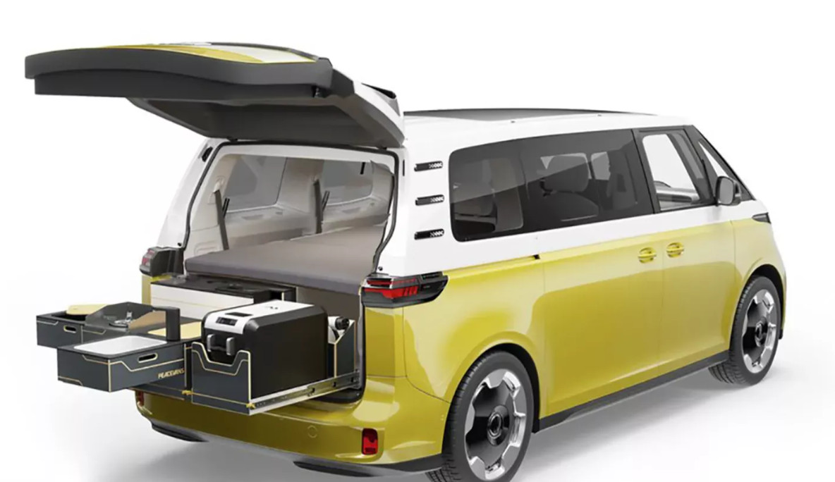 Kit Khusus Bikin VW ID.Buzz Siap Camping Asyik ID.Buzz dibangun di atas platform MEB ternyata bisa lebih atraktif kabinnya