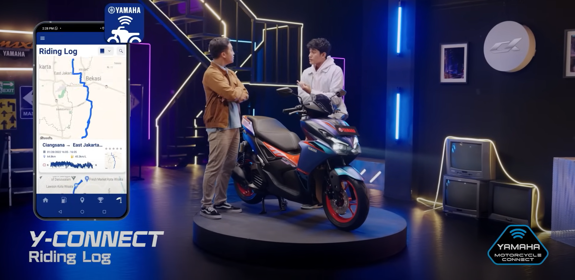 Bisa menampilkan informasi riding log