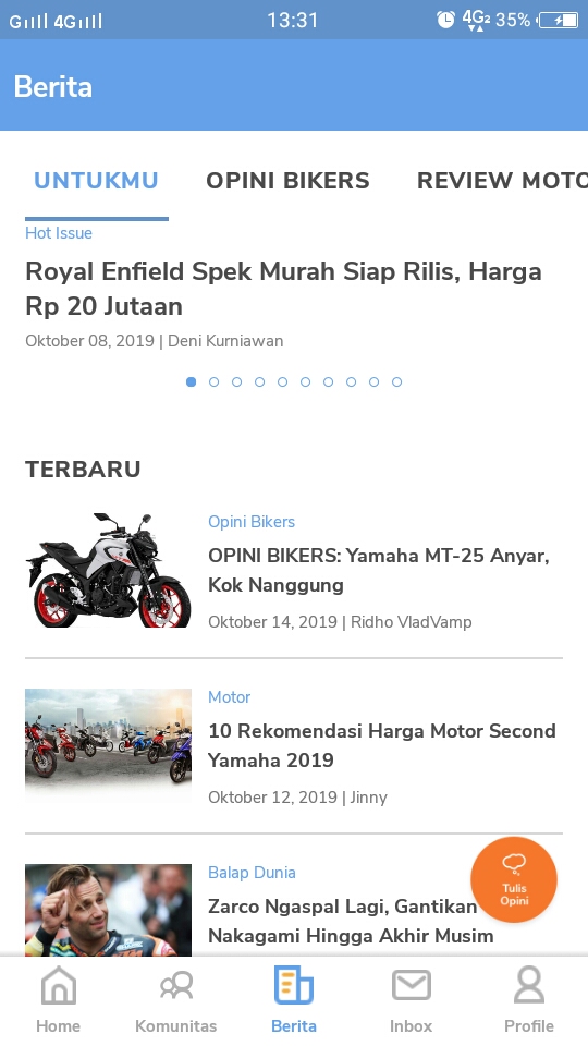 Baca Berita Motor di Moladin Kini Lebih User Friendly, Lho! Berita Moladin lebih friendly