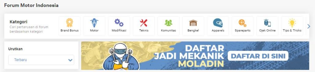 Tanya Apa Saja Masalah Motor di Forum Moladin Tampilan Baru! 1 forum k