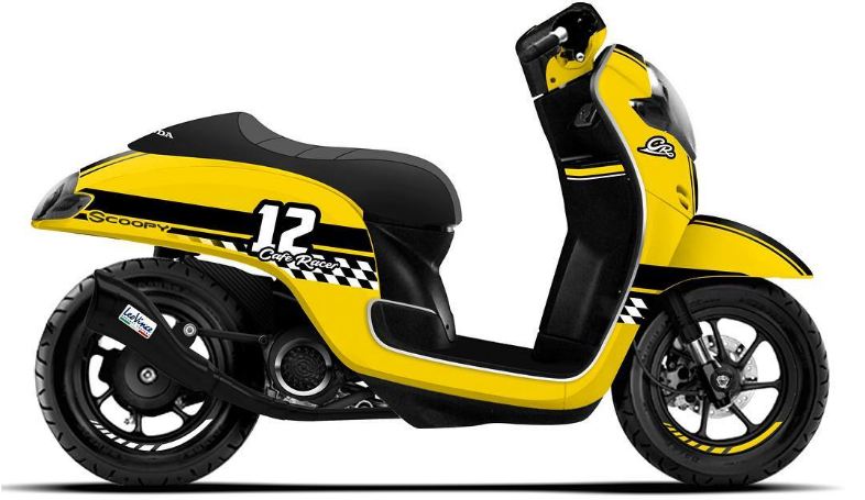 Modifikasi Honda Scoopy, Kombinasi Modern dan Klasik Yellow Cafe Racer