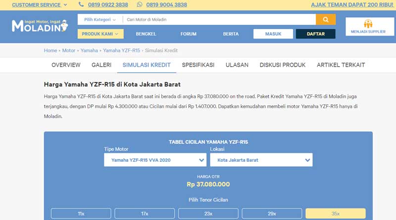 Sebelum Beli Yamaha R15 Kredit, Kenali Skema Angsurannya! simulasi-kredit-yamaha-r15-2020