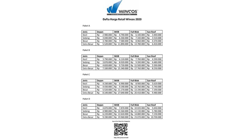 Kaca Film Wincos, Bisa Dipakai Sampai 7 Tahun kaca film Wincos
