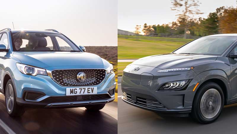 komparasi hyundai kona electric dengan MG ZS EV