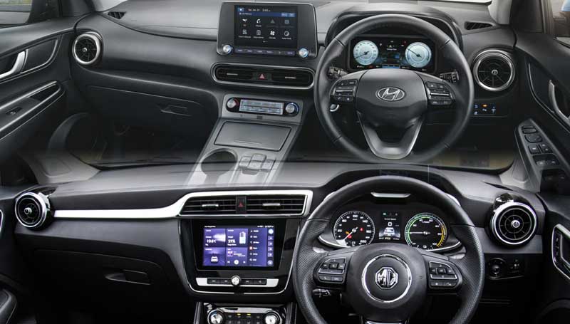 komparasi hyundai kona electric dengan MG ZS EV