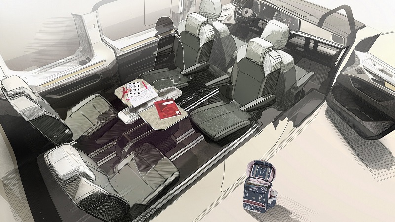 vw t7 multivan - interior