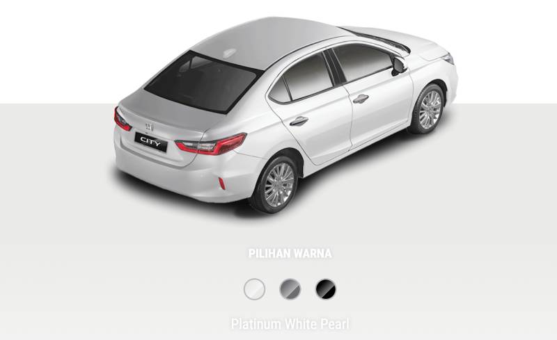 Honda City terbaru hanya memiliki 3 pilihan warna yakni Platinum White Pearl, Meteoroid Gray Metallic dan Crystal Black Pearl.
