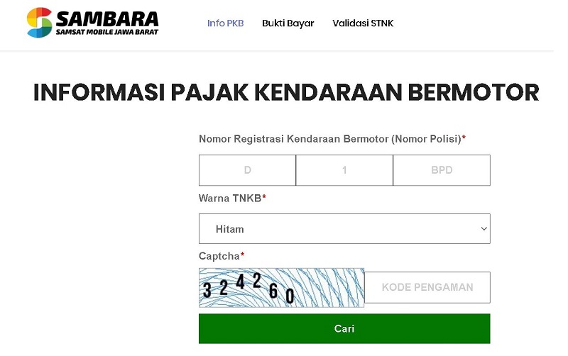 cek pajak kendaraan jawa barat