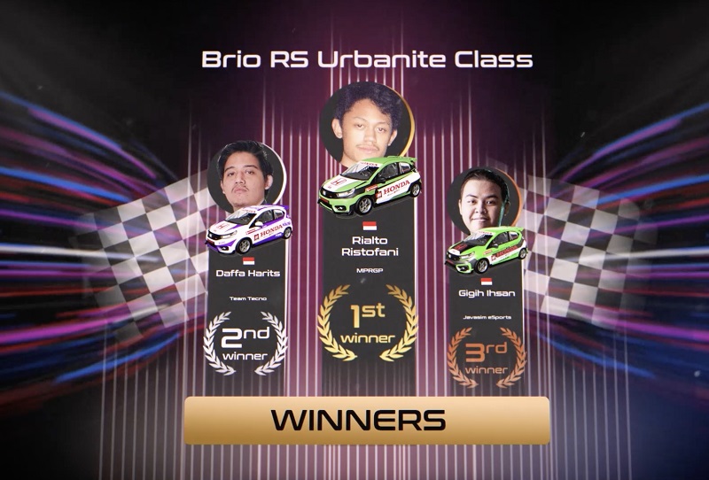 pemenang honda racing simulator championship 2022 - brio rs urbanite class
