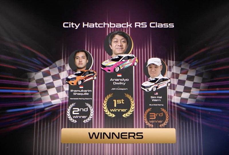 pemenang honda racing simulator championship 2022 - city hatchback rs class