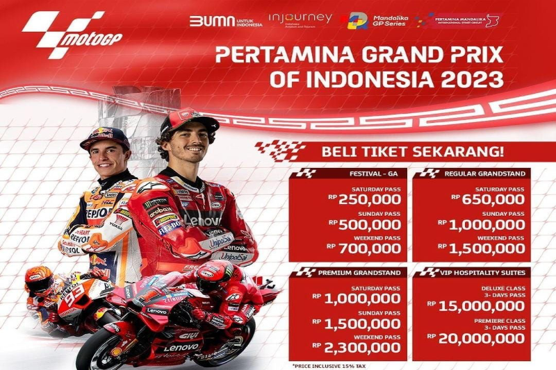 Harga tiket MotoGP Mandalika 2023
