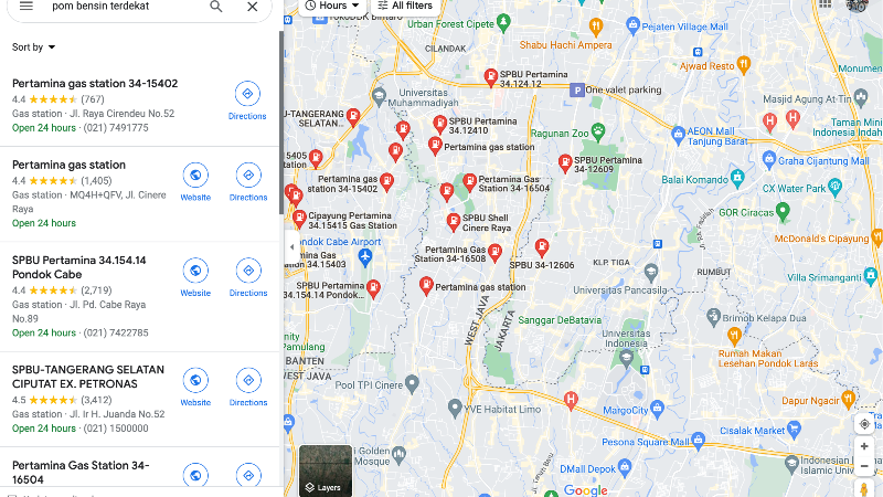 pom bensin terdekat