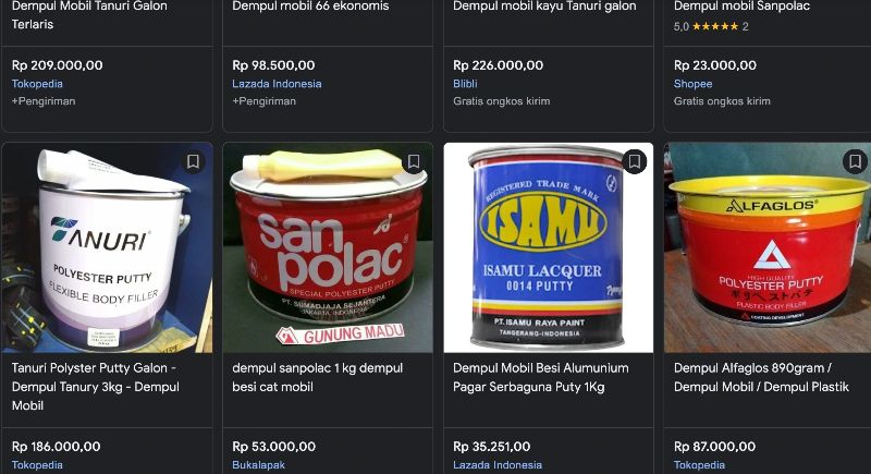 Jenis, Fungsi, dan Harga Dempul Mobil 2024, Cek Daftar Workshop Terdekat di Jakarta Dempul Mobil