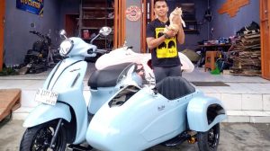 Modifikasi Yamaha Grand Filano Tampil Kalcer Pakai Sespan