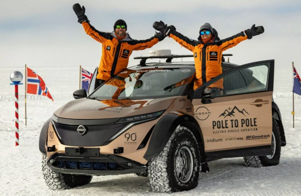 Nissan Ariya jadi mobil listrik pertama melintasi Kutub Utara ke Selatan