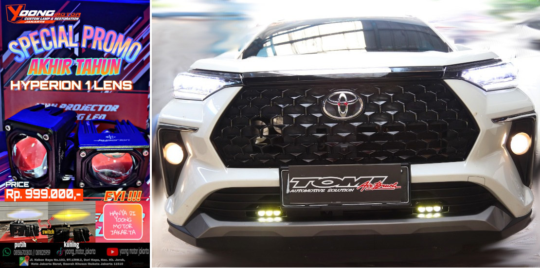 Yoong Motor  menggelar promo akhir tahu untuk upgrade lampu utama atau aksesori pendukung