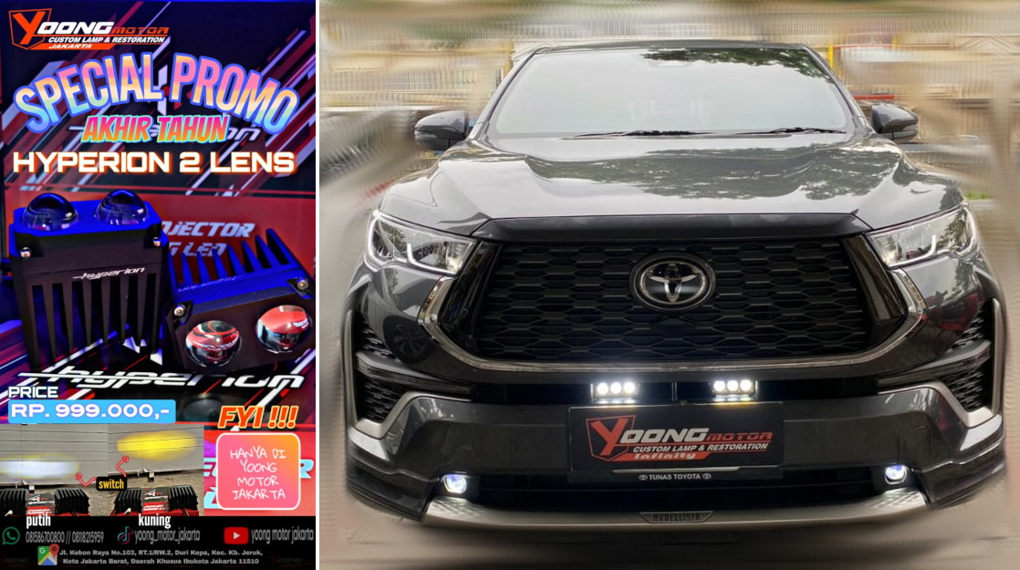 Lampu tambahan bisa dipasang lampu penunjang dan lampu anti kabut