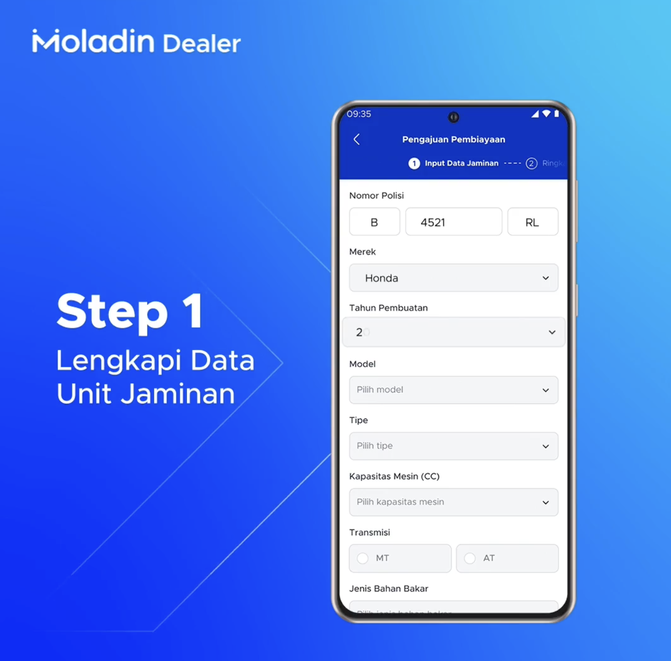 Lengkapi Data Unit Jaminan