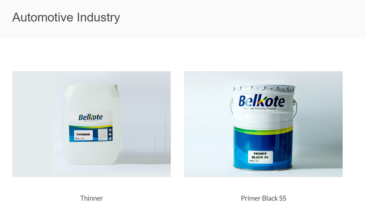 Salah satu produk cat dan tiner Belkote