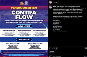 Jadwal Contra Flow dan Pembatasan Angkutan Barang Saat Libur Isra Miraj dan Imlek 2024