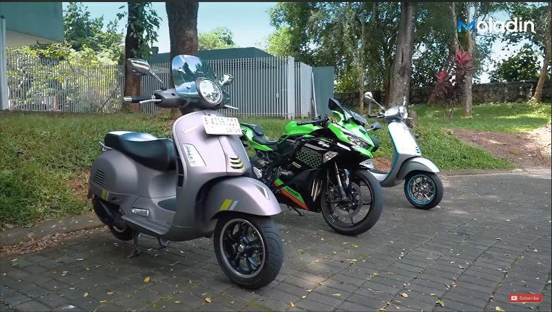 komparasi Kawasaki Ninja ZX-25R vs Vespa GTS Super Tech 300 vs Vespa Elettrica