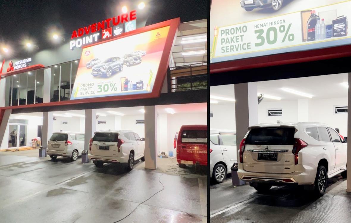Penjelajah Sejati Pakai Mitsubishi Pajero Sport Rute Jakarta-Bali Suasana Mitsubishi Adventure Pointsdi Rest Area Km 57 Tol Jakarta-Cikampek