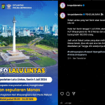 Pengalihan Arus Lalu Lintas di Monas Terkait HUT Bhayangkara, Awas Terjebak Macet!