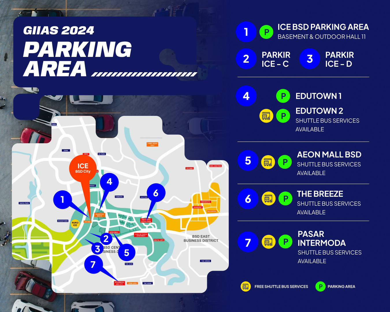 Ini titik-titik lokasi parkir alternatif bagi penunjung GIIAS 2024