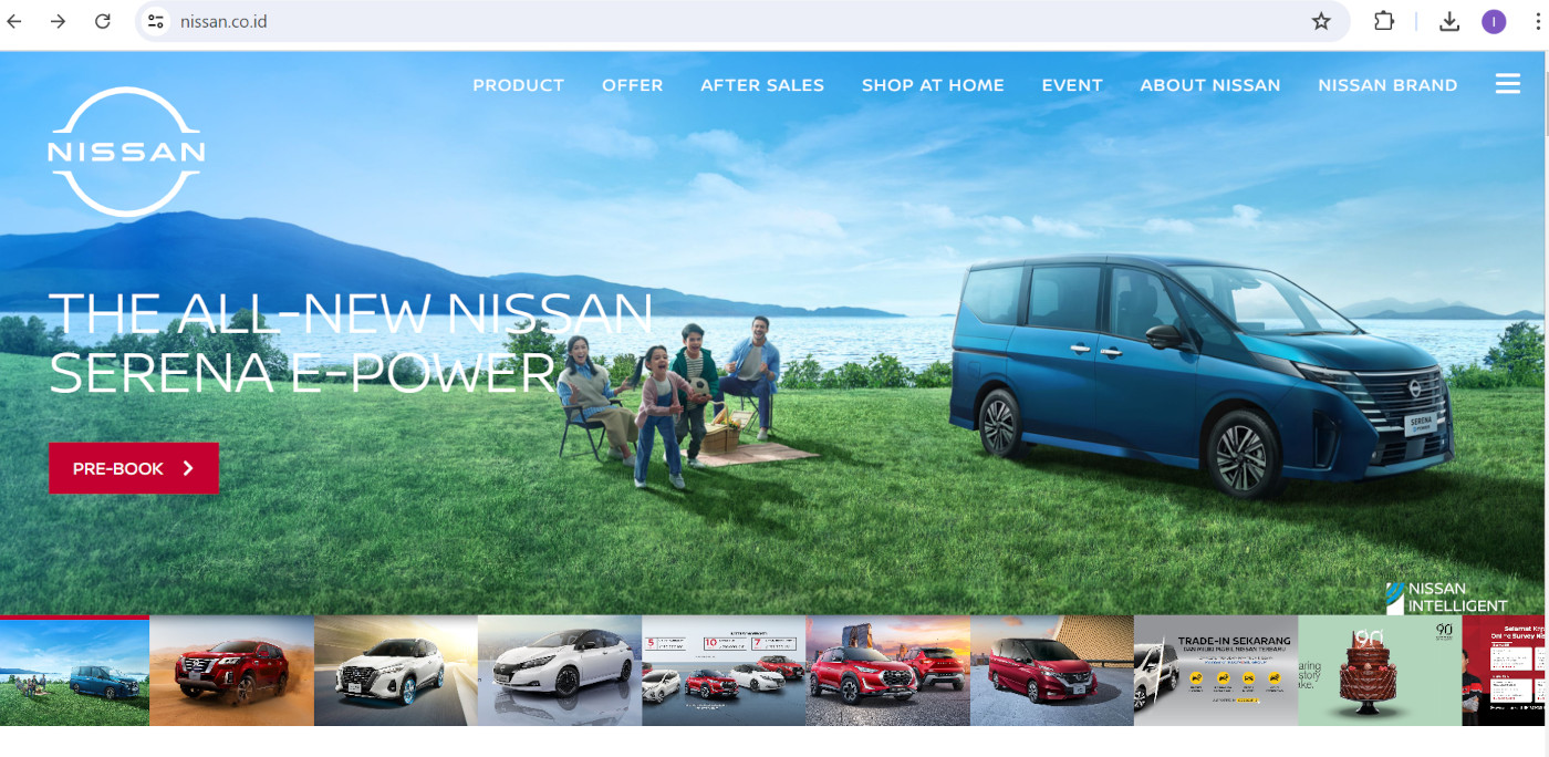 Sosok Nissan Serene e-Power C28 muncul di website resmi Nissan Indonesia