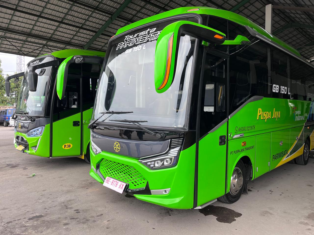 PO Puspa Jaya Lampung Tambah Armada Baru Hino GB Bus 150 L Pakai Roh Laksana 2 unit Hino GB Bus 150 L kepada PO Puspa Jaya Lampung