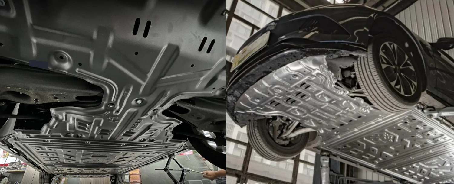 Battery Cover Guard di BYD Seal terbuat dari material besi