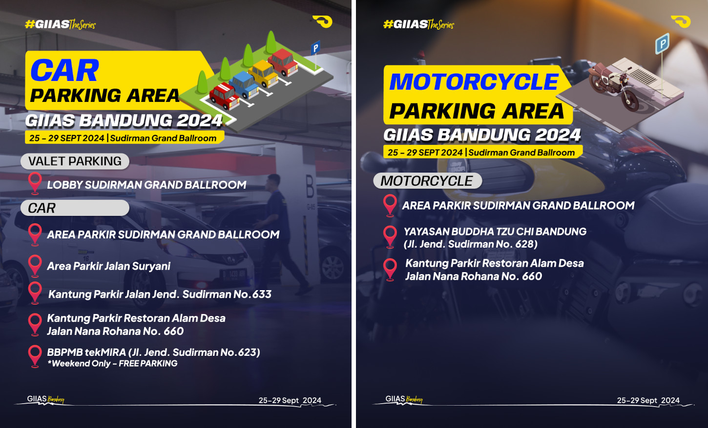 Catat Nih Sob Lokasi Parkir Mobil dan Motor GIIAS Bandung 2024 Tersedia beberapa titik parkir mobil dan motor GIIAS Bandung 2024