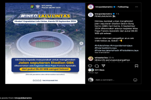 Ada Pengalihan Arus di Senayan Saat Misa Paus Fransiskus, Simak Biar Tidak Kena Macet