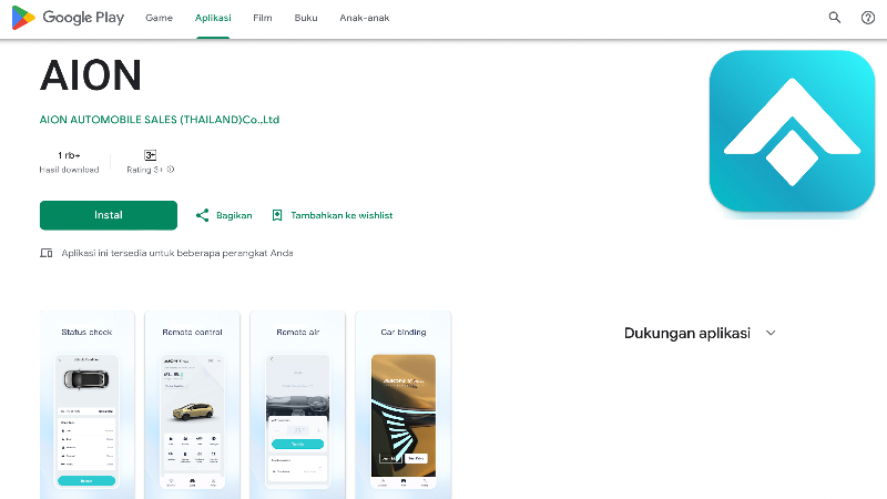 Apilkasi pintar mobil AION bisa pantau TPMS via smartphone