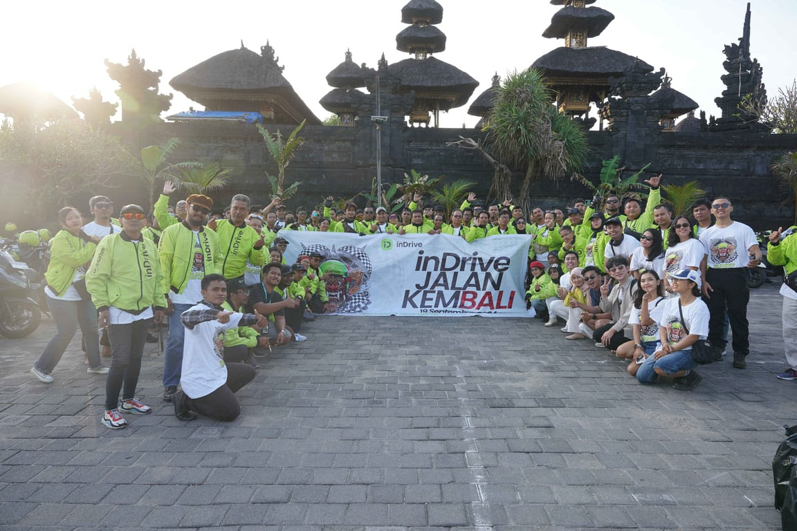 inDrive Rilis Jaket dan Helm Terbaru #inDriveJalanKemBALI lakukan 3 kegiatan : inDrive Motor Convoy, peluncuran jaket dan helm baru, serta aksi bersih-bersih pantai