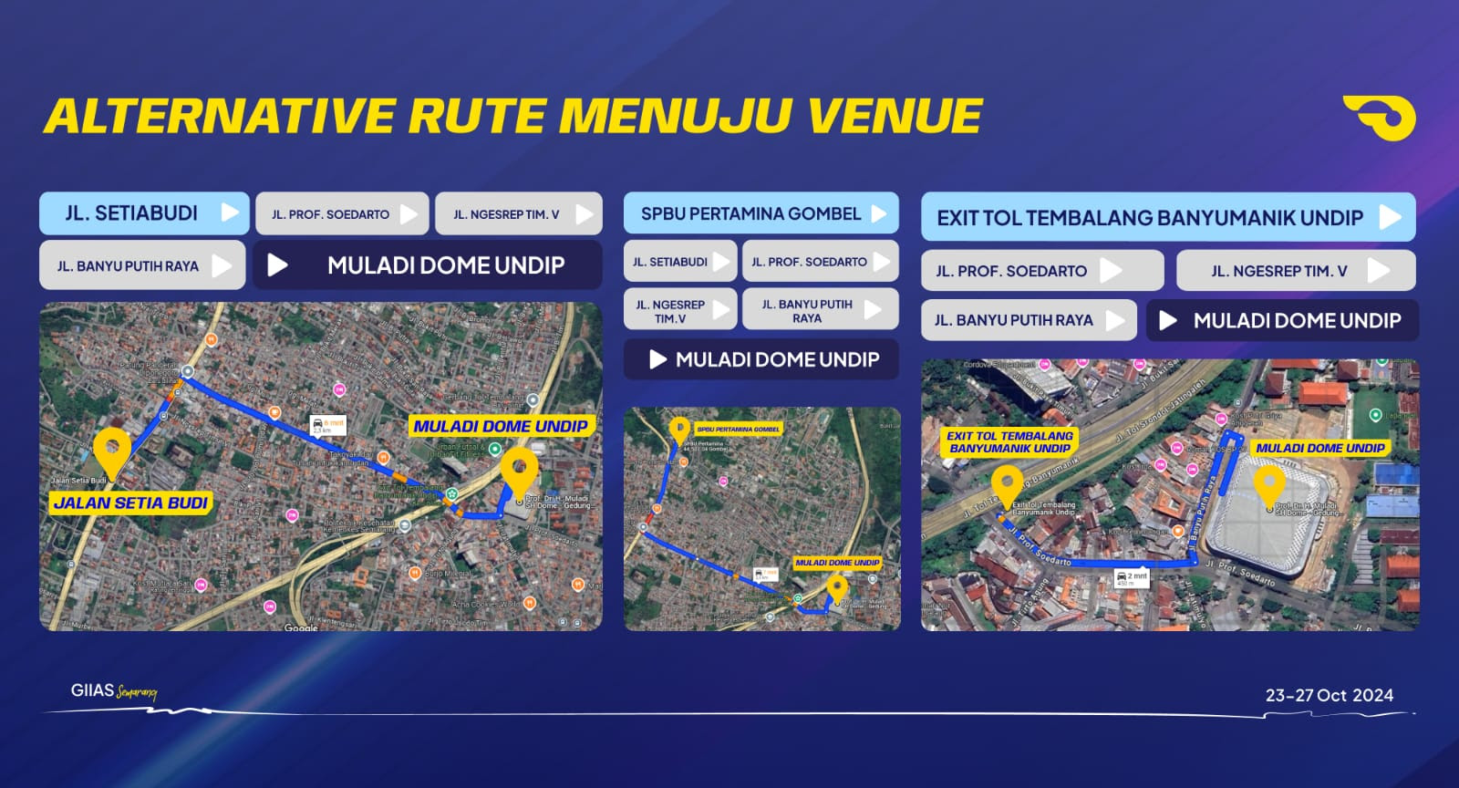 Rute alternatif menuju Muladi Dome tempat dihelatnya GIIAS Semarang 2024