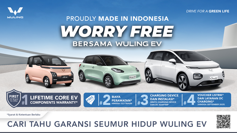 Worry-Free Bersama Wuling EV Sampai Akhir Desember 2024, Gratis Biaya Perawatan 15 Tahun! Worry-Free bersama Wuling EV