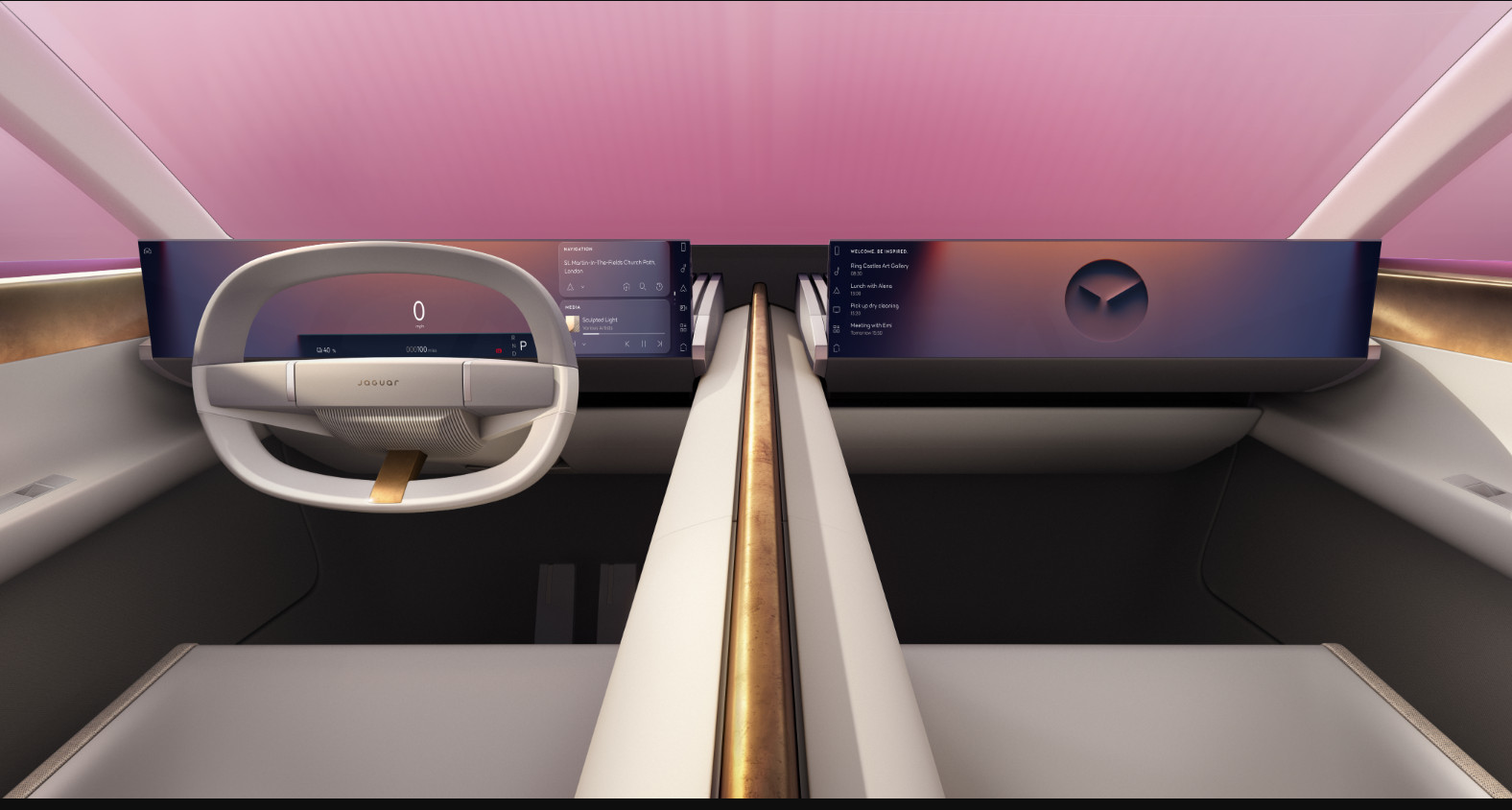 Konsep Jaguar Type 00 Terungkap, Coupe Listrik Dengan Bahasa Desain Benar-benar Baru Kabin Jaguar Type 00 terasa begitu futuristik