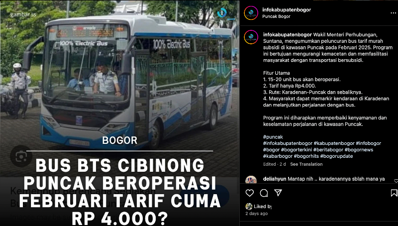Bus BTS Cibinong - Puncak Bogor