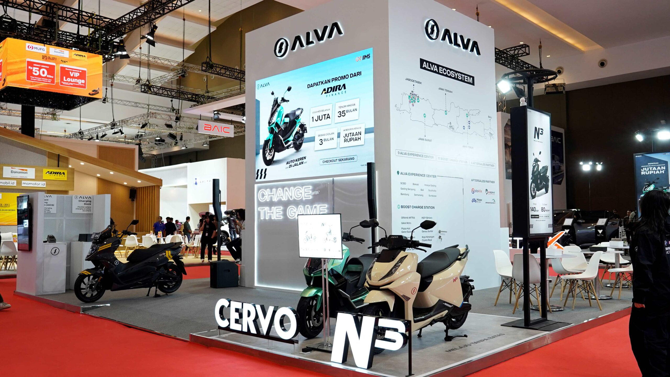 ALVA di IIMS 2025 Buktikan Komitmen dan Dorong Inovasi Teknologi Tidak sekadar line-up lengkap, ALVA terus memperluas jaringan Boost Charge Station