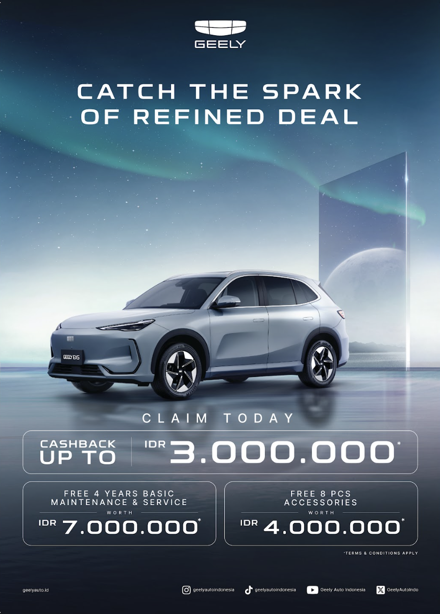 Miliki Geely EX5 Lebih Mudah via EXceptional Value Deals Foto 2 Geely hadirkan penawaran bertingkat dengan benefit tambahan bagi konsumen yang melakukan pemesanan cepat setelah test drive