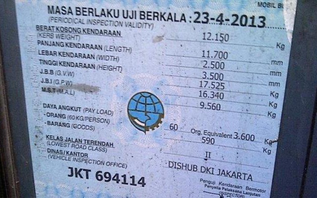 masa berlaku uji KIR mobil - Moladin