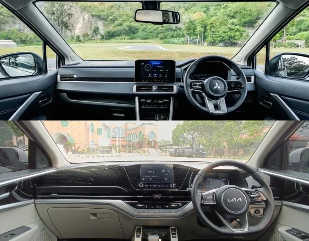 perbandingan interior KIA Carens dan Xpander - Moladin